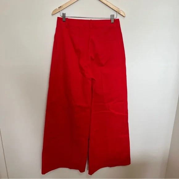 Theory Womens Red High Rise Stretch Wide Leg Pants Soft Chino NWOT Size 6 - Picture 5 of 6